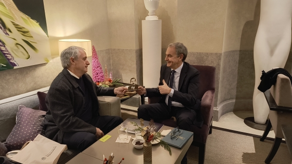 Javier Gastón se reunió con el expresidente de España José Luis Rodríguez Zapatero