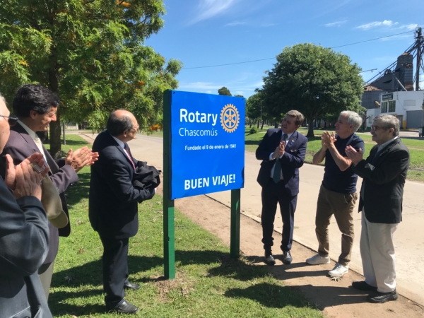 Javier Gastón en la bienvenida al Gobernador del Rotary Club